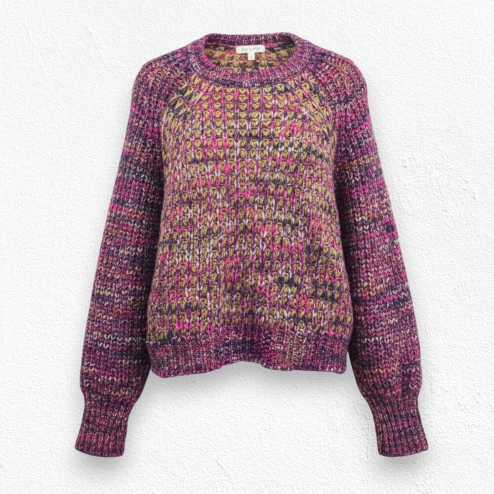 MOTH Chunky Knit Sweater Mohair Wool Italy Boxy Cropped Multicolor Size Medium